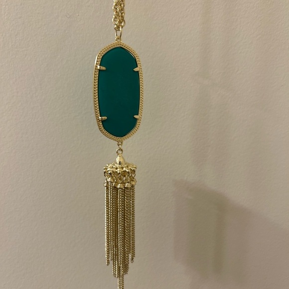 Kendra Scott Elegant Gold and Teal Pendant Necklace - Picture 1 of 6
